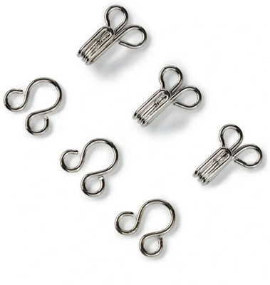 Aarohi Metal Blouse Hook for Embroidery (Silver) Hook Eye (Pack of 200Pairs) Hook Eye(Pack of 200)