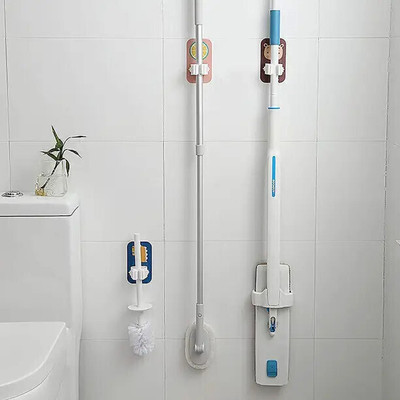 SJK White Plastic Broom Holder(6 Holders)