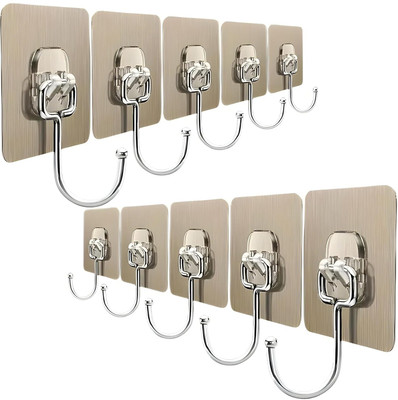 gadgetschroma GADGETSCHROMA Large Adhesive Hooks for Heavy Duty Waterproof for Hanger Hook 10(Pack of 10)