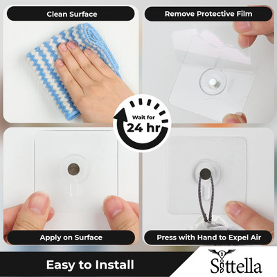 Shreejee 6 cm Strong Adhesive Hook Holder for Kitchen 20 Pcs Self Adhesive Sticker(Pack of 20)