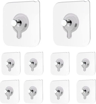 HI-HOPE 10 pcs adhesive 6mm nail wall hook for hanging photo frame, wall clock Hook 10(Pack of 4)