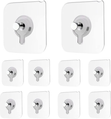 E-ECL 10 pcs adhesive 6mm nail wall hook for hanging photo frame, wall clock Hook 10(Pack of 4)