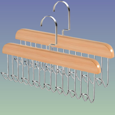 Elthnyra 8 HOOK WOODEN HANGER STORAGE HANGERS Hook 8(Pack of 2)