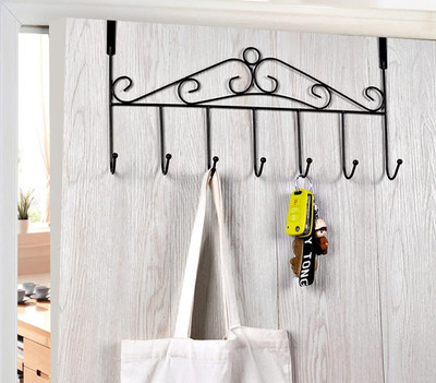mr mali The Door Hanger with 7 Hooks for Cloths Metal Hanging Rack Organizer Hook 7(Pack of 1)