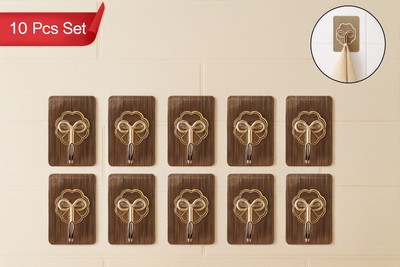 xyzz Plastic Adhesive Sticky Wall Hook (10 Pc / 5.5×3.5 Cm) Hook 1(Pack of 10)