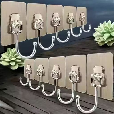 dhanshree Transparent Adhesive Hooks Hook 10(Pack of 10)