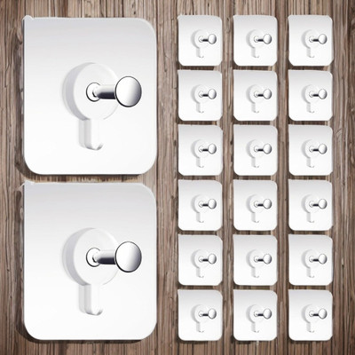 S VEERA Wall Hooks Without Drilling Hooks for Bathroom, Kitchen & Office Photo frame Hook 20(Pack of 20)