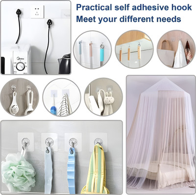 SJK (Pack of 10) New ABS Hook Towel Hanger for Kitchen/Bathroom/Utensil PINX20.394 Hook 10(Pack of 1)