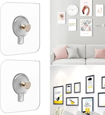 HI-HOPE Self Adhesive Nail Hook for Hanging Photo Frame, Home and Bathroom Accessories Hook 15(Pack of 15)