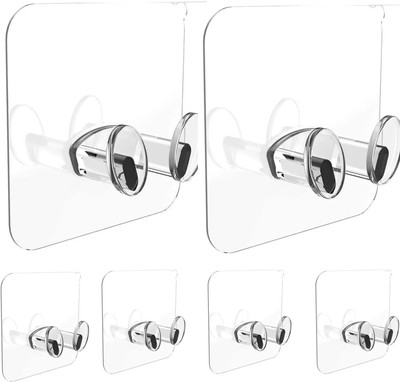 QARB Power Plug Socket Holder Adhesive Hooks for Hanging Heavy Duty for Home Office Hook 6(Pack of 6)