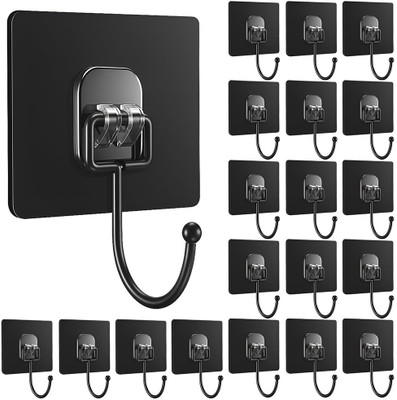 DALUCI Adhesive Wall Hooks – Heavy Duty No Drill Metal Hooks for Wall Hook 20(Pack of 20)