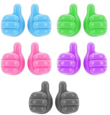 SEASPIRIT Multipurpose Wall Mounted Silicone Thumb Holder Hooks Hook 10(Pack of 1)