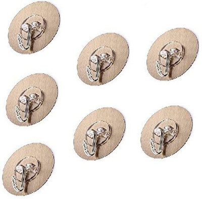 Housecarein Punch Free Screws Nails without Drilling for Frames, Kitchen SILVER hook 7 Hook 7(Pack of 7)