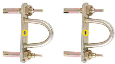 EDANUST D Hook kada Mild-Steel With 3inch (4 Nos) Fastener For Jhula And Ceiling Hook 4(Pack of 2)
