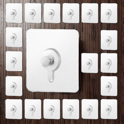 S4v Wall Hooks Without Drilling Hooks for Bathroom, Kitchen & Office Photo frame Hook 20(Pack of 20)