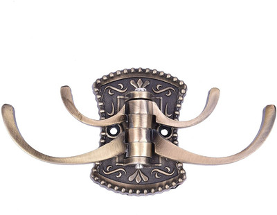 Plantex Antique Robe Hook/Cloth-Towel Hanger/Door Hanger-Hook/Bathroom Accessories - 225 - (Brass) Swivel Hook 4(Pack of 1)