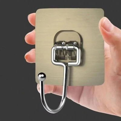HI-HOPE Self Adhesive Sticker Hanger | No-Drill Plastic Wall Hooks Hook 10(Pack of 10)