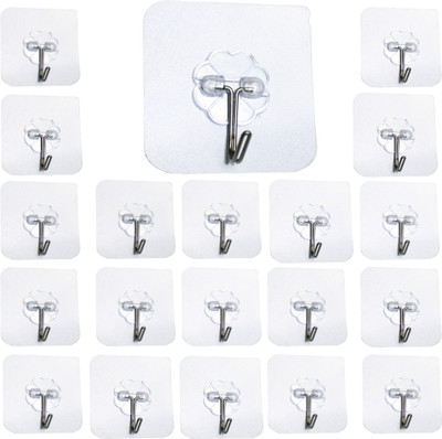 MICLAC Self-Adhesive Wall Hooks – Stick & Hang (Pack of 20) Hook 1(Pack of 20)