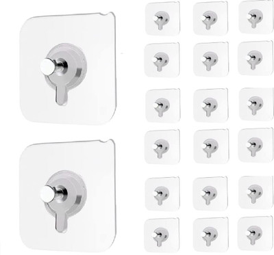 JIALTO Self Adhesive Nail Hook for hanging frames, No Drilling Needed Heavy Duty Hook 20(Pack of 20)