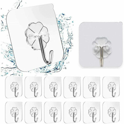 granmart 10 Pcs Round Hook - Self Adhesive, Waterproof Wall Hooks | 2 KG Capacity Hook 1(Pack of 10)