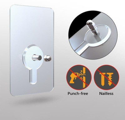 KRAZE 5 cm Nail Free Wall Screw Adhesive Non-Trace No Drilling Bathroom Installation Hook Reusable Sticker(Pack of 5)