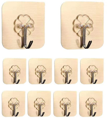 FLOMBIFY LS16-3 Large Adhesive Hooks 22 lbs, Waterproof & Rustproof, Heavy Duty 10pcs Pcs Hook 10(Pack of 1)