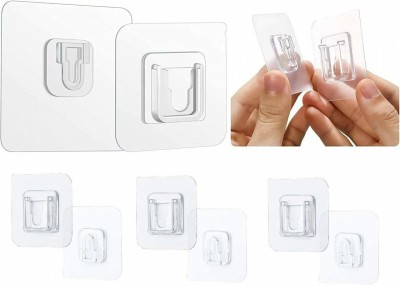 Umiya Enterprise Self Adhesive (Male/Female) Wall Hooks Magic Transparent Sticker Hook 1(Pack of 20)
