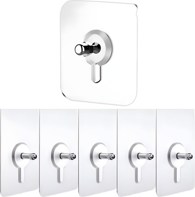 QinPin self adhesive wall stickers screw wall hook without drill Screw Hooks for mount Hook 6(Pack of 6)