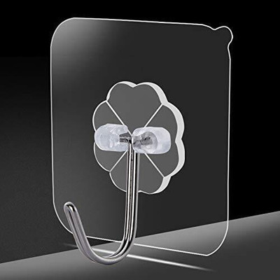 Shreejee Pack of 36 Plastic wall Hook Sticker for Hanging Kitchen/Bathroom accessories Hook 36(Pack of 36)