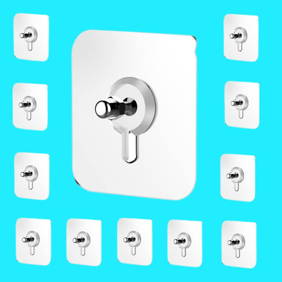 BZILO Pack of 40 Self Adhesive Wall Hooks for Hanging Without Nail with Screw L_10 Hook 40(Pack of 40)