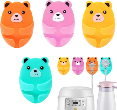 Aider Cute Bears Wall Hooks 4 Different Colors Hooks Hanging Adhesive Hook 1(Pack of 4)