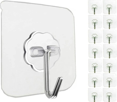 Shalvi Self Adhesive Wall Hooks,Heavy Duty Sticky Hooks For Kitchen,Bathroom,Bedroom Hook 15(Pack of 15)