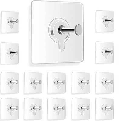eshopy Clock ,Photo Frame Hooks for Wall Without Drilling/self Adhesive Hooks for Wall Hook 15(Pack of 15)