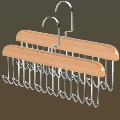 Syloris 8 HOOK WOODEN HANGER STORAGE HANGERS Hook 8(Pack of 2)