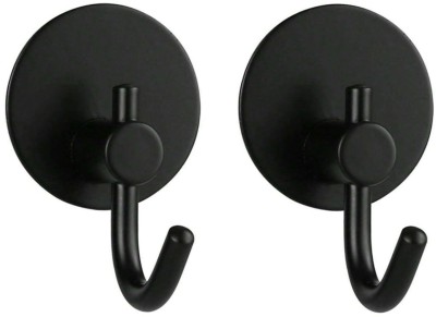 eshopy Heavy Duty Stainless Steel Big Round Black Hook 2(Pack of 2)