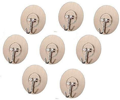 Housecarein Punch Free Screws Nails without Drilling for Frames, Kitchen SILVER hook 8 Hook 8(Pack of 8)