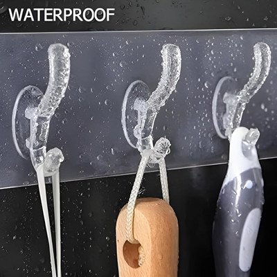 DoDo 1pcs 6in1 Self Adhesive 6 Hook Sticker Strip for Wall Hanging Multi-Purpose Hook Rail 6(Pack of 1)