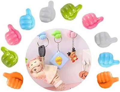 BOLDIN Thumb Multi Functional Hand Shape Wall Clip Hanger Keys Cable Holder Hook 10(Pack of 10)