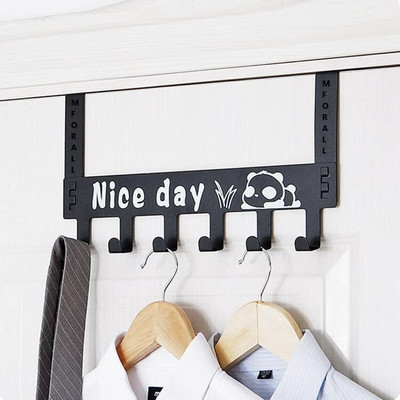 Shopative Heavy Duty Carbon Steel Nice Day Over Door Hook,Towel,Coat, Scarf, Cloths Hanger Hook 6(Pack of 1)