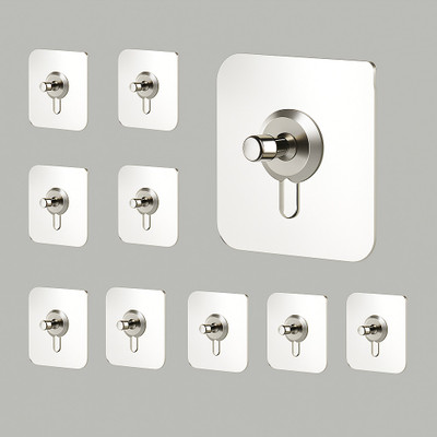 GB Sales Self Adhesive Screw-Type Wall Hook | Heavy Duty Utility Hook with Threaded Screw Hook 10(Pack of 10)