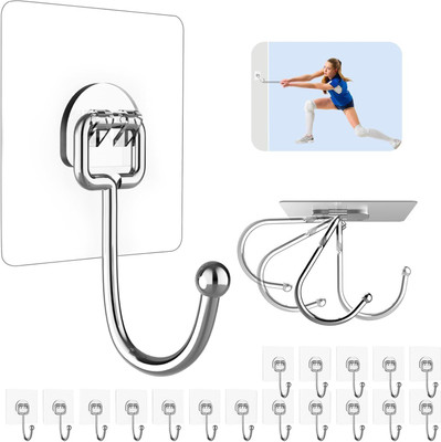 JIALTO Heavy Duty Adhesive Big Hooks Set Hook 20(Pack of 20)