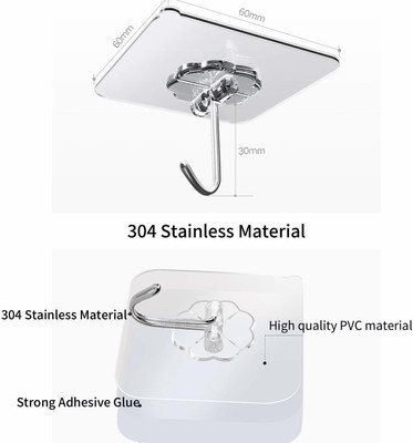 SJK Pack of 10 New ABS Hook Towel Hanger for Kitchen/Bathroom/Utensil PIN 1.454 Hook 10(Pack of 1)