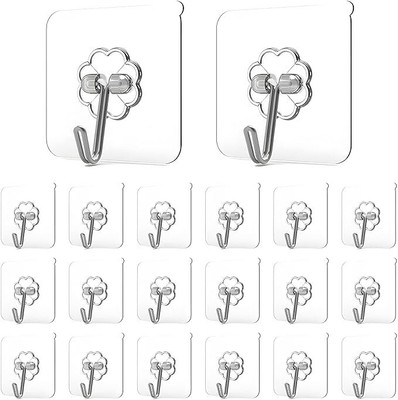 ERR ERR adhesive flower wall hooks for hanging kitchen bathroom office accessories Hook 20(Pack of 20)
