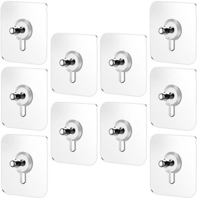 CoreValues Pack of 10 Nail Free Wall Screw Adhesive Non-Trace No Drilling Hook 10(Pack of 1)
