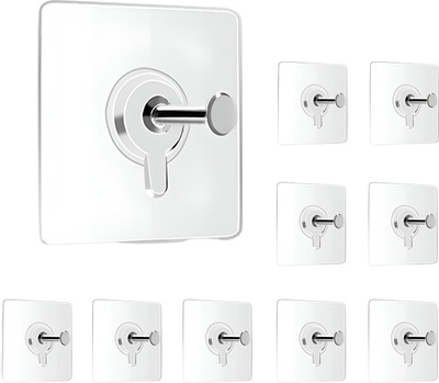 DALUCI Strong Adhesive Photo Frame Wall Hooks Sticky Hanger Holder for Home Hook 10(Pack of 10)