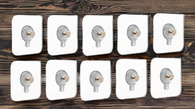 DD8 Door, Cabinet, wall, Bedroom, Kitchen, Office, Living Room, Home, Photo frame Hook 10(Pack of 10)