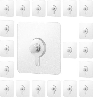 S21 Wall Hooks Without Drilling Hooks for Bathroom, Kitchen & Office Photo frame Hook 20(Pack of 20)