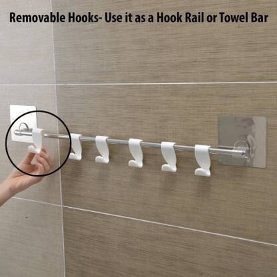 KRAZE Magic Sticker Series Self Adhesive Hook Rail Bar for Kitchen and Bathroom Hook Rail 1(Pack of 1)