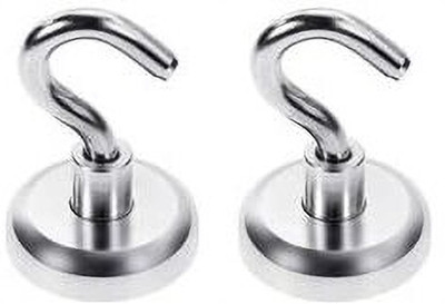 perlman Magnetic Hooks, Heavy Duty Earth Magnets with Hook ( 20 MM - Pack of 10 ) Hook 10(Pack of 10)