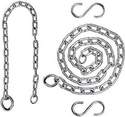 MARSHLAND 8 feet Chain Strong Metal Chain for Swing Multipurpose with 2 (S Hook) Hook 2(Pack of 1)